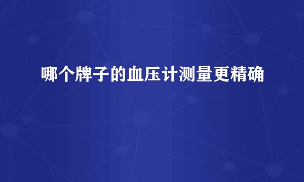 哪个牌子的血压计测量更精确