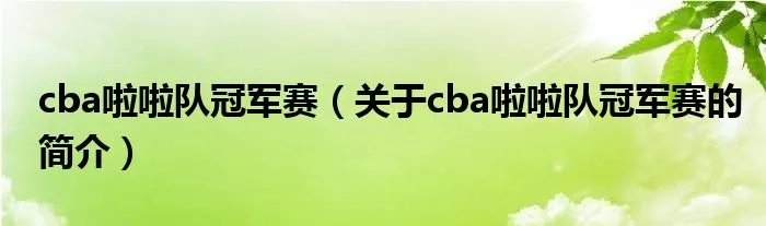 cba啦啦队冠军赛（关于cba啦啦队冠军赛的简介）