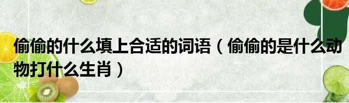 偷偷的什么填上合适的词语（偷偷的是什么动物打什么生肖）