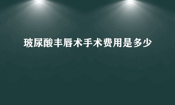 玻尿酸丰唇术手术费用是多少