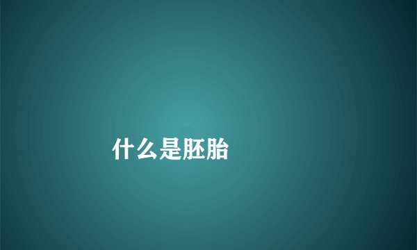 
        什么是胚胎
    