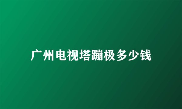 广州电视塔蹦极多少钱