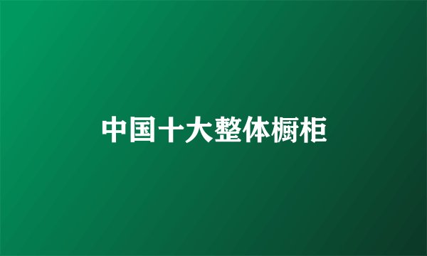 中国十大整体橱柜