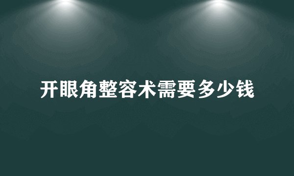 开眼角整容术需要多少钱