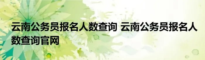云南公务员报名人数查询 云南公务员报名人数查询官网