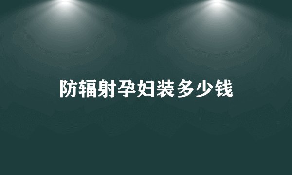 防辐射孕妇装多少钱