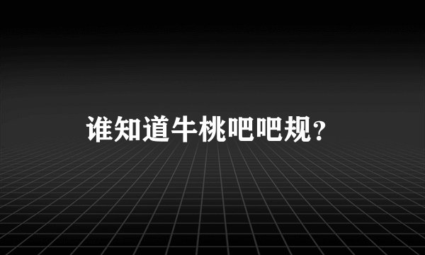 谁知道牛桃吧吧规？