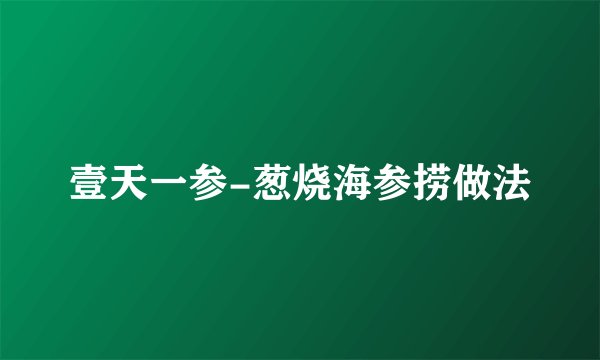 壹天一参-葱烧海参捞做法