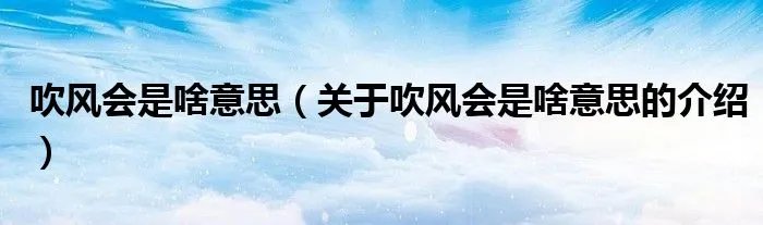 吹风会是啥意思（关于吹风会是啥意思的介绍）