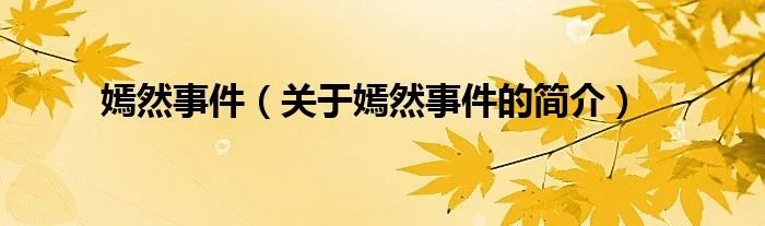 嫣然事件（关于嫣然事件的简介）