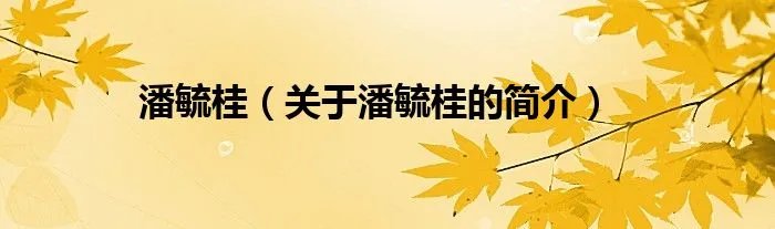 潘毓桂（关于潘毓桂的简介）