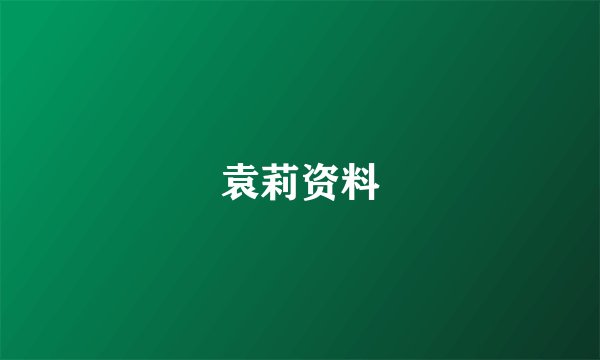 袁莉资料