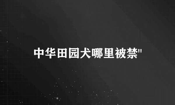 中华田园犬哪里被禁