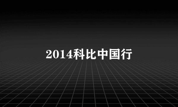 2014科比中国行