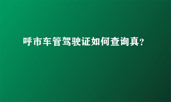 呼市车管驾驶证如何查询真？