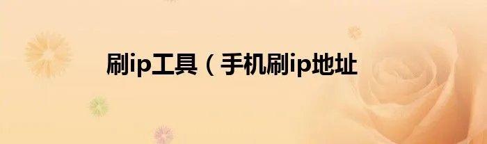 刷ip工具(手机刷ip地址