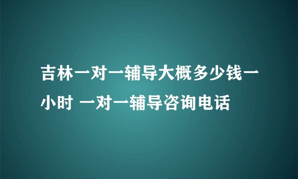 吉林一对一辅导大概多少钱一小时 一对一辅导咨询电话