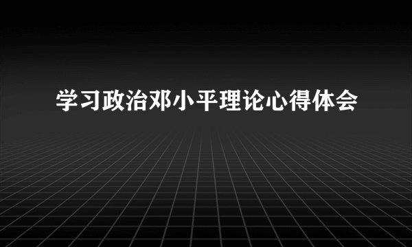 学习政治邓小平理论心得体会