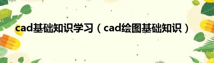 cad基础知识学习（cad绘图基础知识）