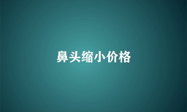 鼻头缩小价格
