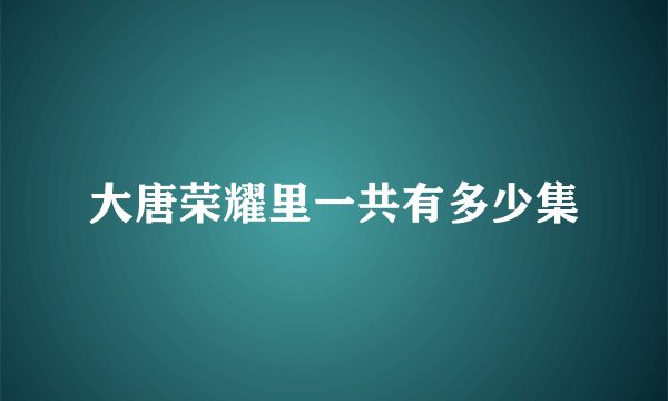 大唐荣耀里一共有多少集