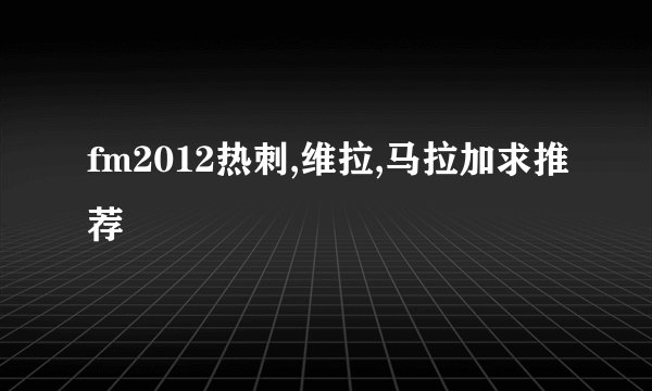 fm2012热刺,维拉,马拉加求推荐