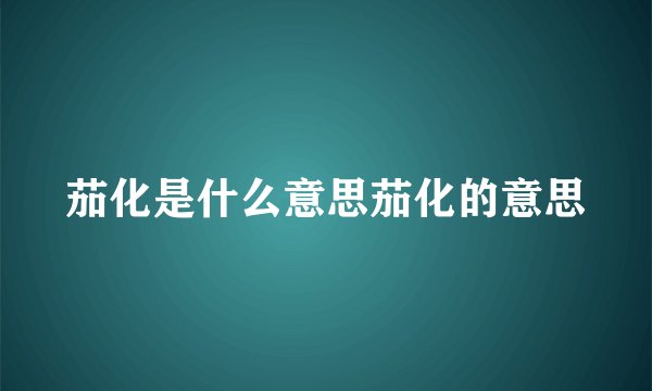 茄化是什么意思茄化的意思