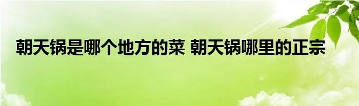 朝天锅是哪个地方的菜 朝天锅哪里的正宗
