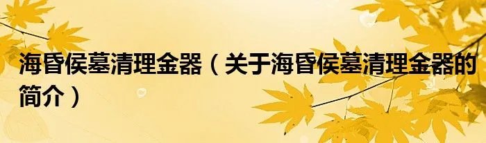 海昏侯墓清理金器（关于海昏侯墓清理金器的简介）