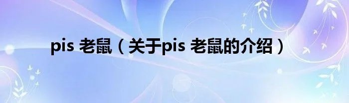 pis 老鼠(关于pis 老鼠的介绍)