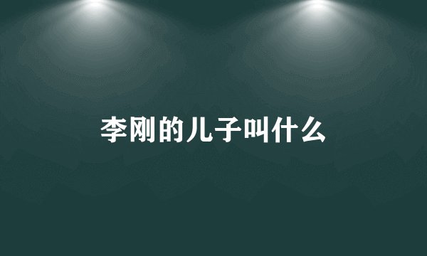 李刚的儿子叫什么