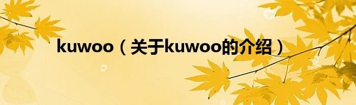 kuwoo（关于kuwoo的介绍）