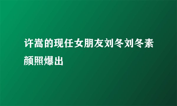 许嵩的现任女朋友刘冬刘冬素颜照爆出