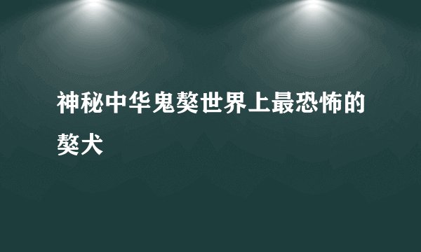 神秘中华鬼獒世界上最恐怖的獒犬