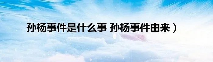 孙杨事件是什么事 孙杨事件由来）