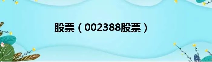 股票（002388股票）