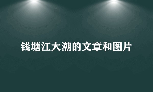 钱塘江大潮的文章和图片