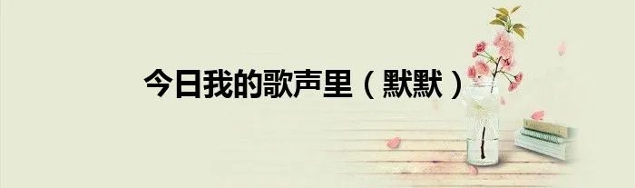 今日我的歌声里（默默）