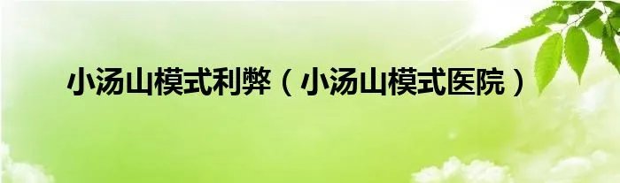 小汤山模式利弊（小汤山模式医院）