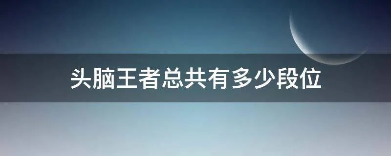 头脑王者总共有多少段位