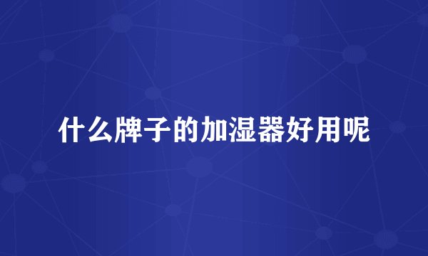 什么牌子的加湿器好用呢