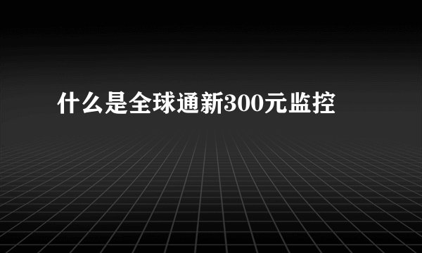什么是全球通新300元监控