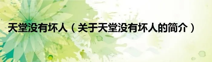 天堂没有坏人（关于天堂没有坏人的简介）