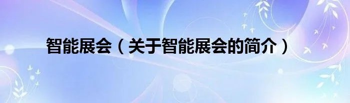 智能展会（关于智能展会的简介）