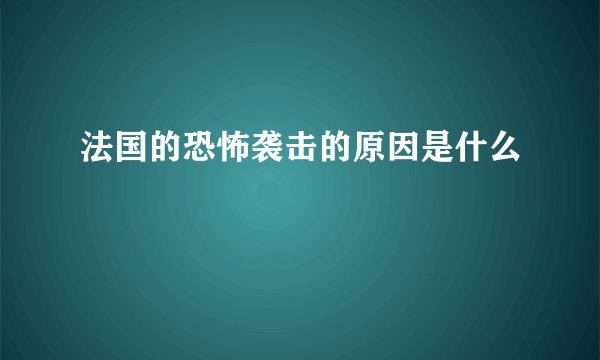 法国的恐怖袭击的原因是什么