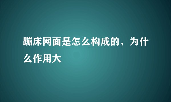 蹦床网面是怎么构成的，为什么作用大