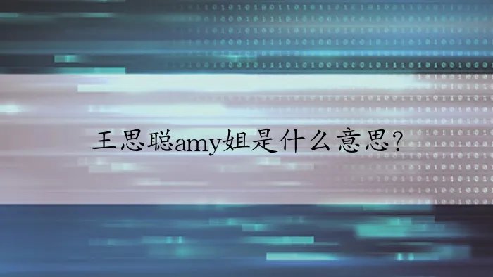 王思聪amy姐是什么意思？