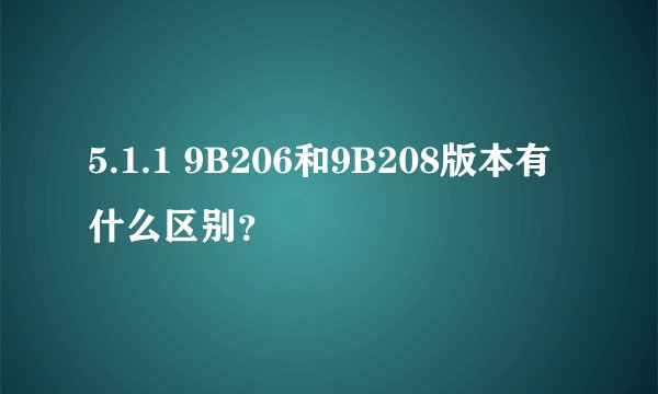 5.1.1 9B206和9B208版本有什么区别？