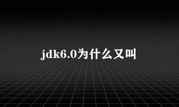 jdk6.0为什么又叫