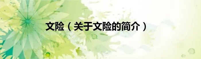 文险(关于文险的简介)